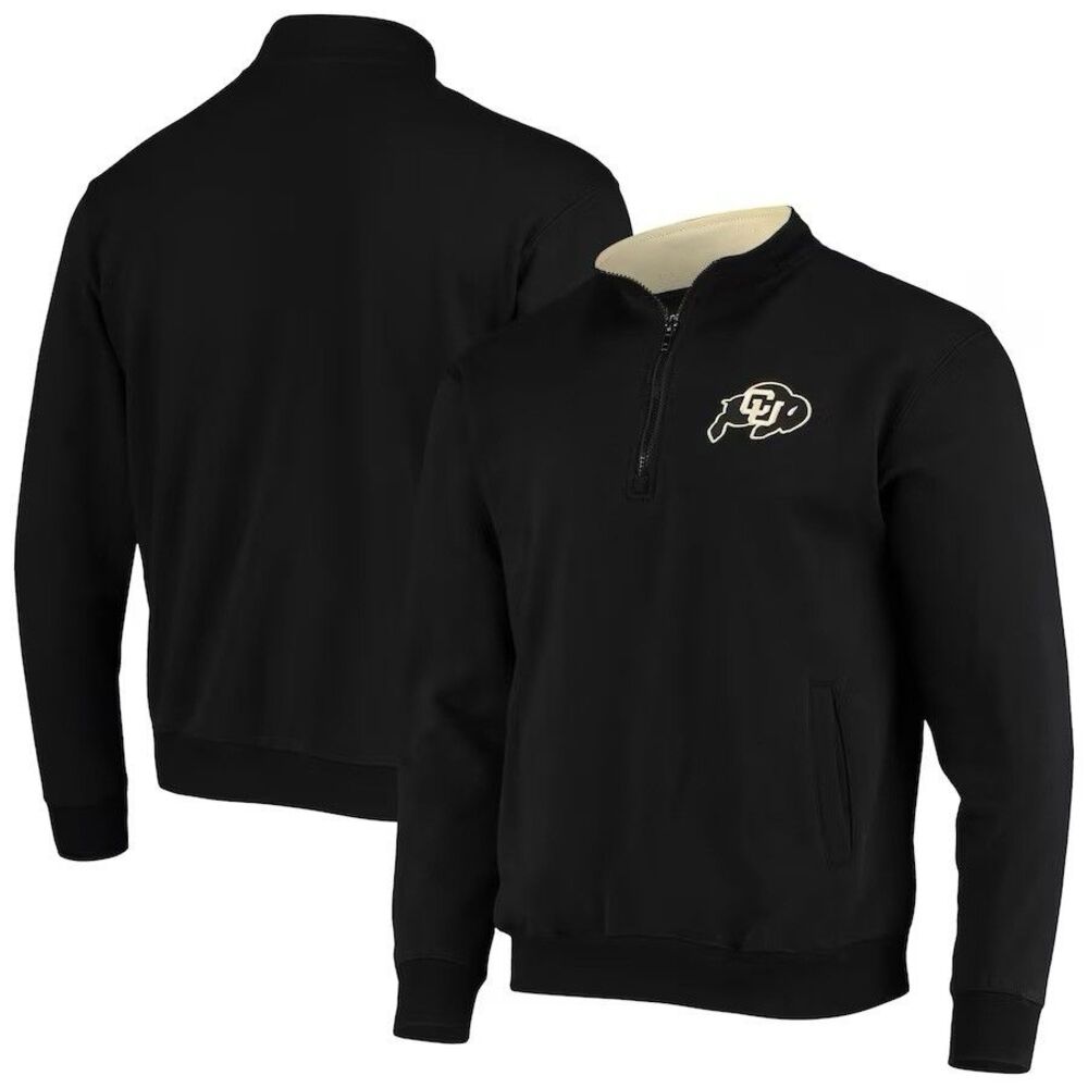 Colosseum Colorado Buffaloes Mens Small 1/4 Zip Pull Over Long Sleeve Black